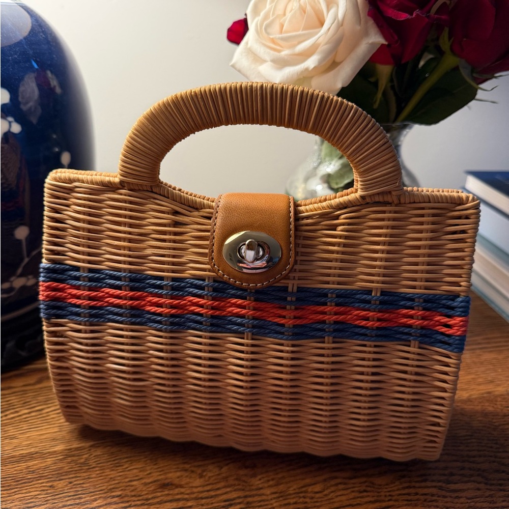 J. McLaughlin Wicker Bag with Classic Woven Design